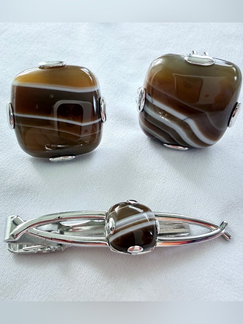 Vintage Anson Cufflinks and Tie Bar Set